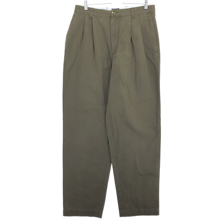 90'S Tommy Hilfiger Two-pleat Chino Pants Men's W33 Vintage cotton Khaki type Vintage Second Hand