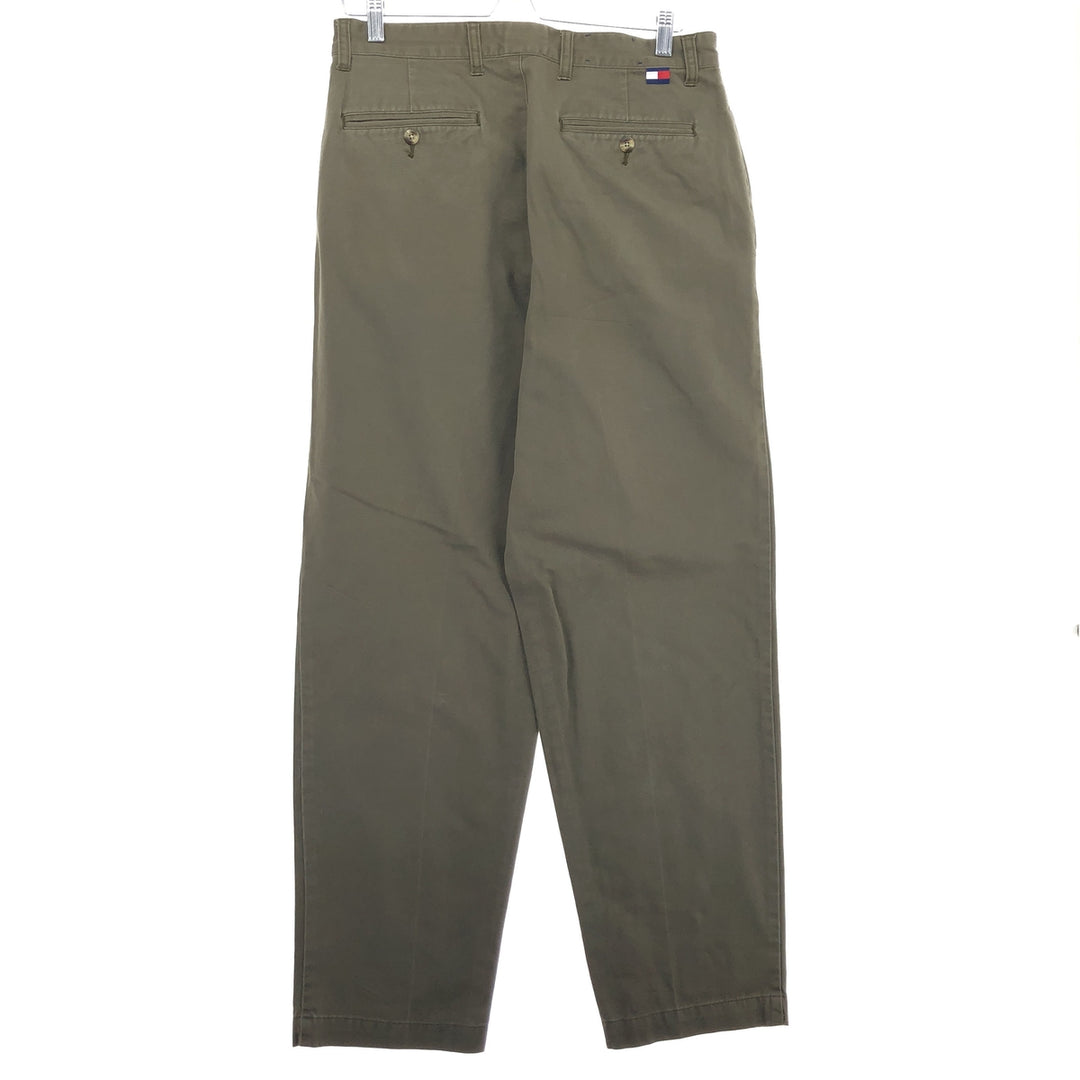 90'S Tommy Hilfiger Two-pleat Chino Pants Men's W33 Vintage cotton Khaki type Vintage Second Hand