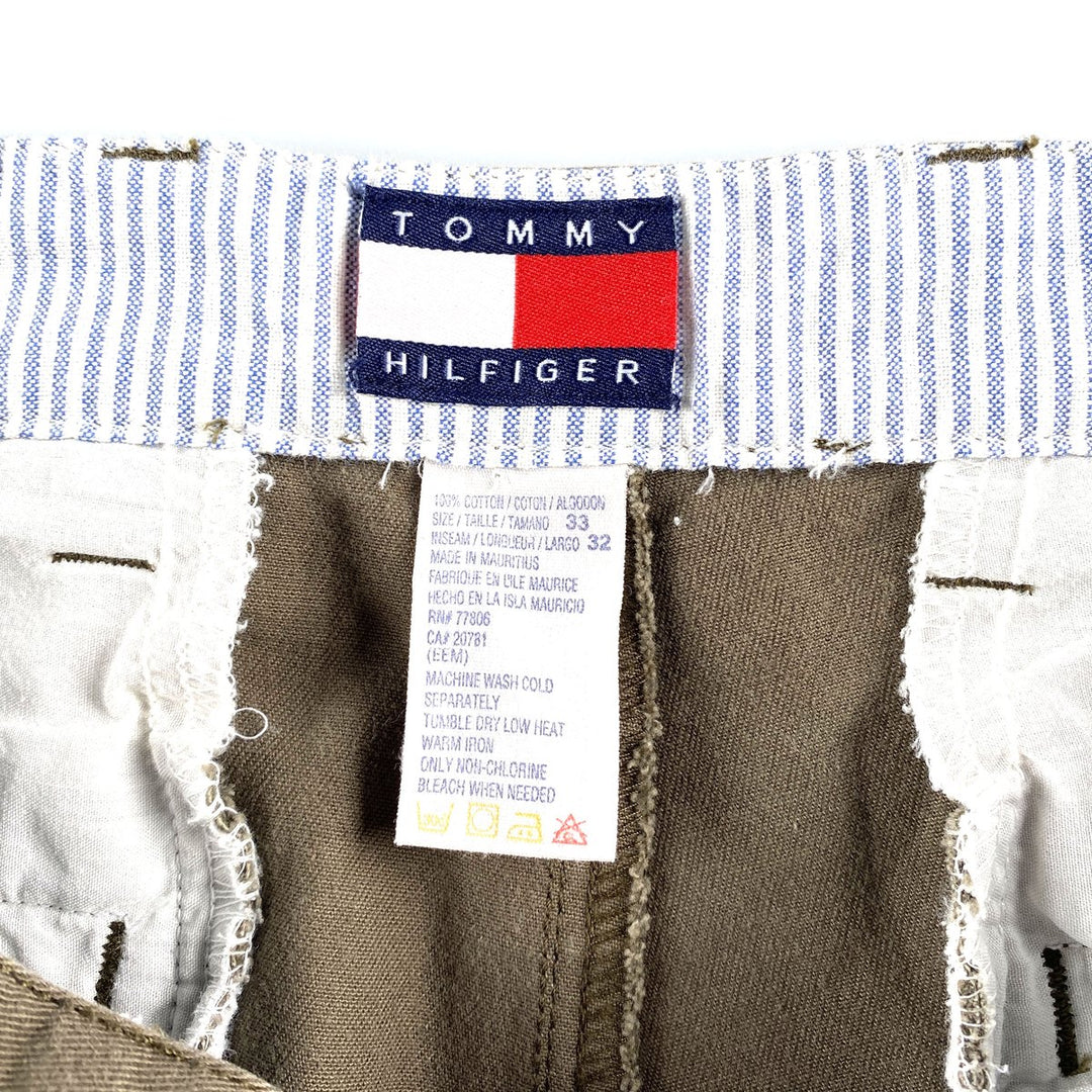 90'S Tommy Hilfiger Two-pleat Chino Pants Men's W33 Vintage cotton Khaki type Vintage Second Hand