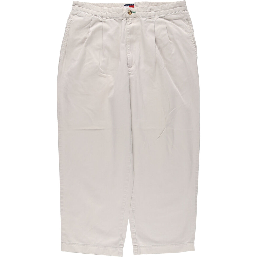 90'S Tommy Hilfiger Two-pleat Chino Pants Men's W35 Vintage cotton gray type Vintage Second Hand