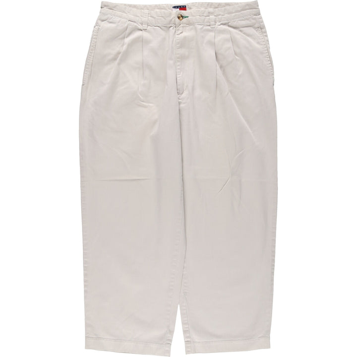 90'S Tommy Hilfiger Two-pleat Chino Pants Men's W35 Vintage cotton gray type Vintage Second Hand
