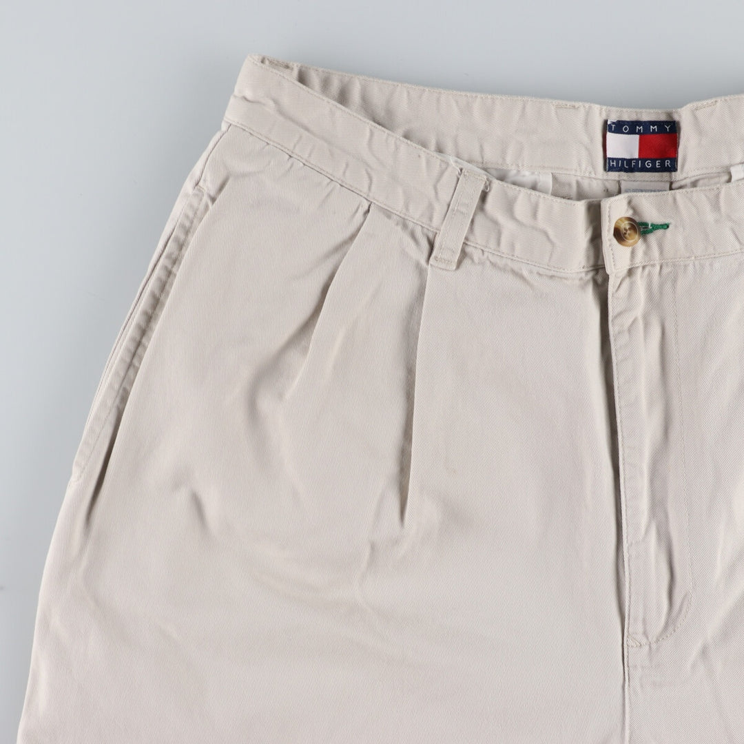 90'S Tommy Hilfiger Two-pleat Chino Pants Men's W35 Vintage cotton gray type Vintage Second Hand