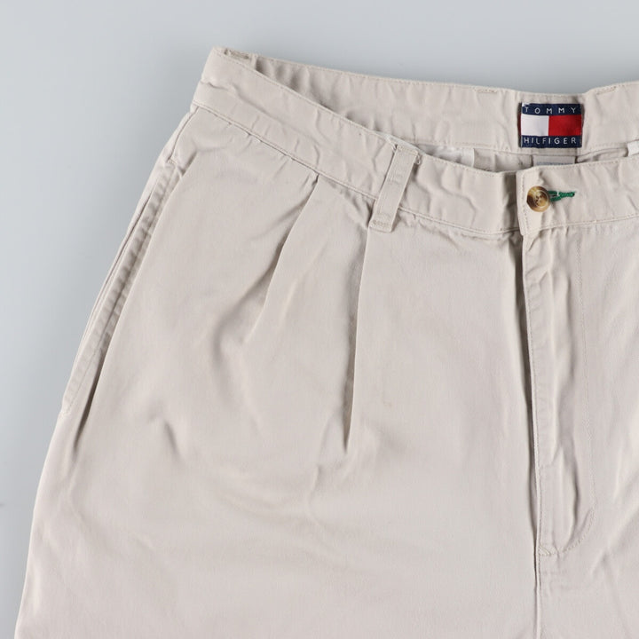 90'S Tommy Hilfiger Two-pleat Chino Pants Men's W35 Vintage cotton gray type Vintage Second Hand