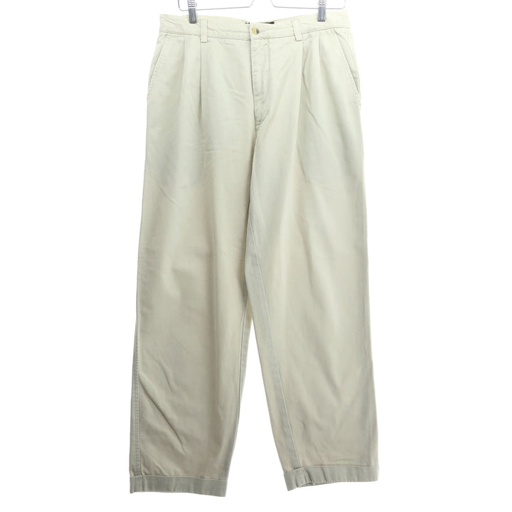 90'S Timberland WEATHERGEAR Two-pleat Chino Pants Men's W34 Vintage cotton Beige type Vintage Second Hand