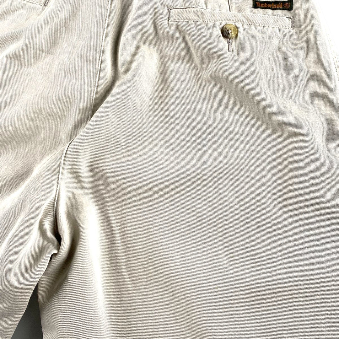 90'S Timberland WEATHERGEAR Two-pleat Chino Pants Men's W34 Vintage cotton Beige type Vintage Second Hand