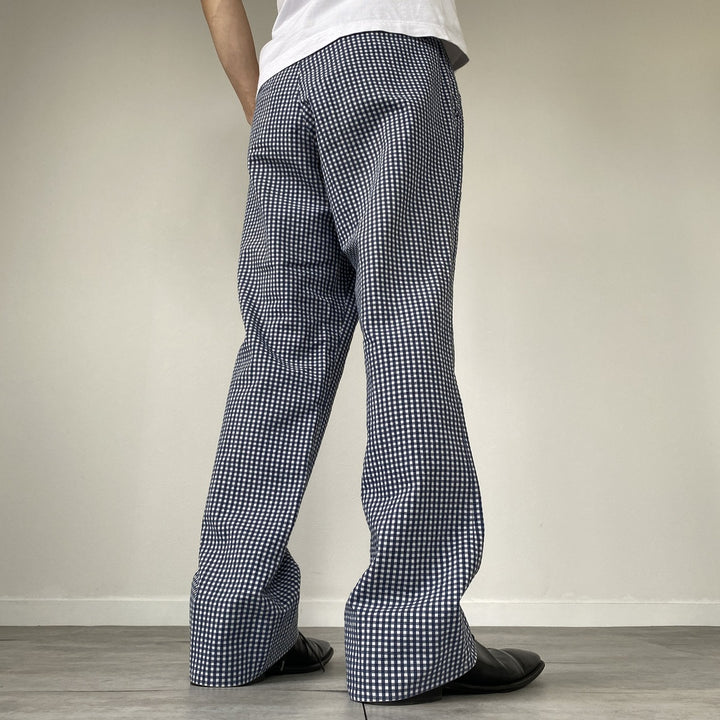 70'S Gingham Check Seersucker Slacks Pants Men's W36 Vintage / eaa460034