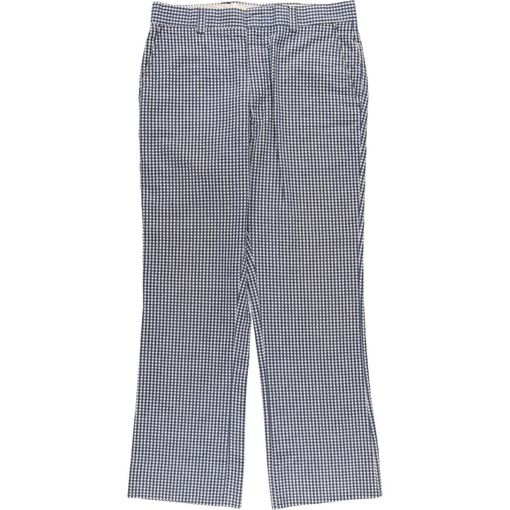 70'S Gingham Check Seersucker Slacks Pants Men's W36 Vintage / eaa460034