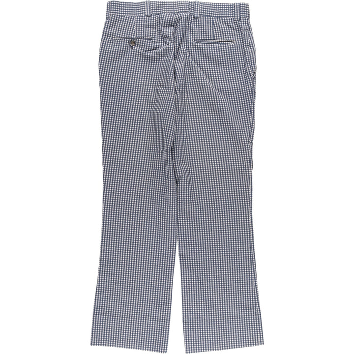 70'S Gingham Check Seersucker Slacks Pants Men's W36 Vintage / eaa460034