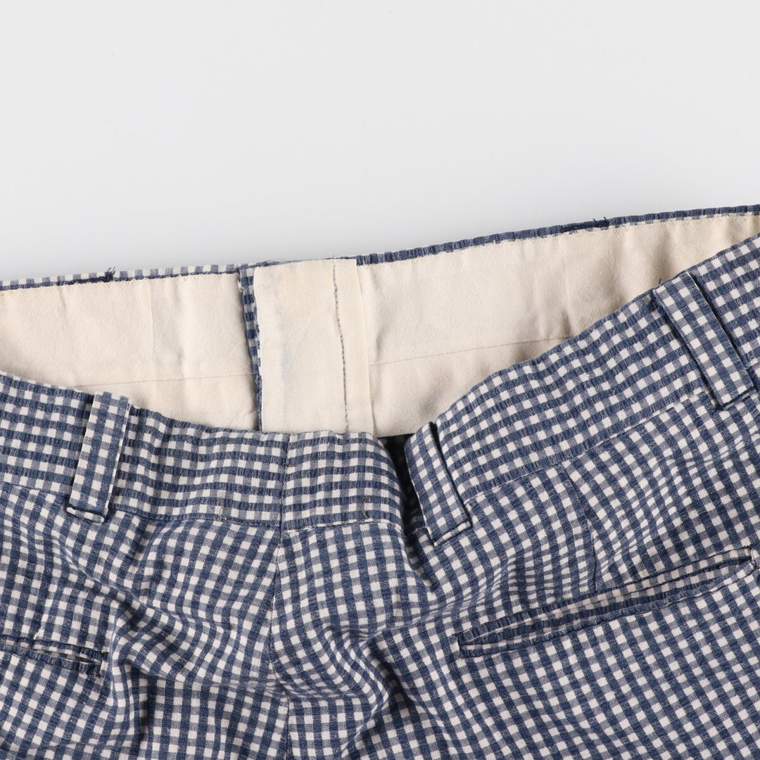 70'S Gingham Check Seersucker Slacks Pants Men's W36 Vintage / eaa460034