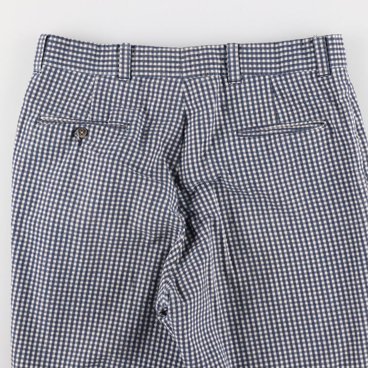 70'S Gingham Check Seersucker Slacks Pants Men's W36 Vintage / eaa460034