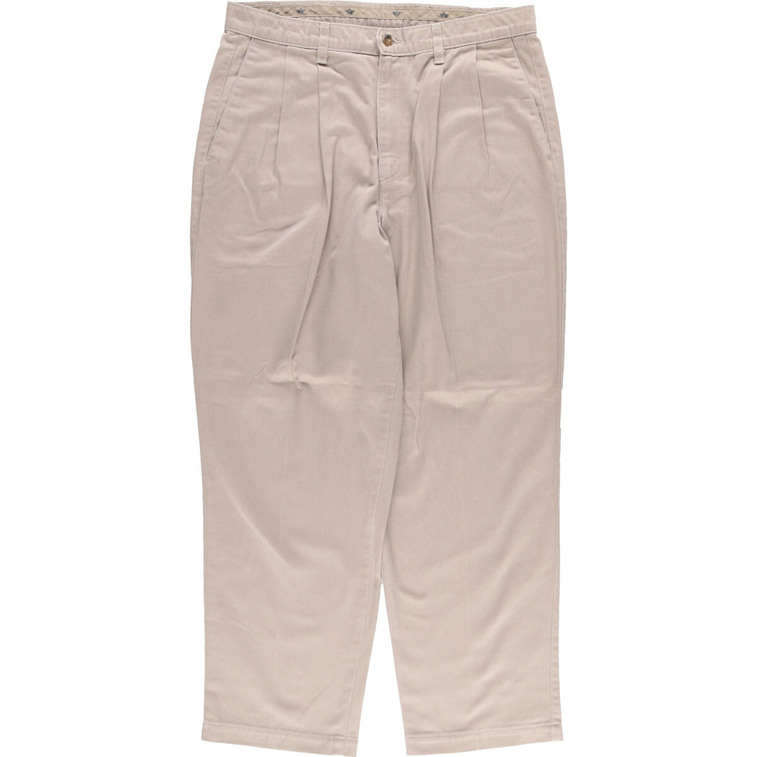 90'S Levi's Classic Fit Two-pleat Chino Pants, Made in USA, Men's, W34, Vintage cotton beige type brown Vintage Second Hand