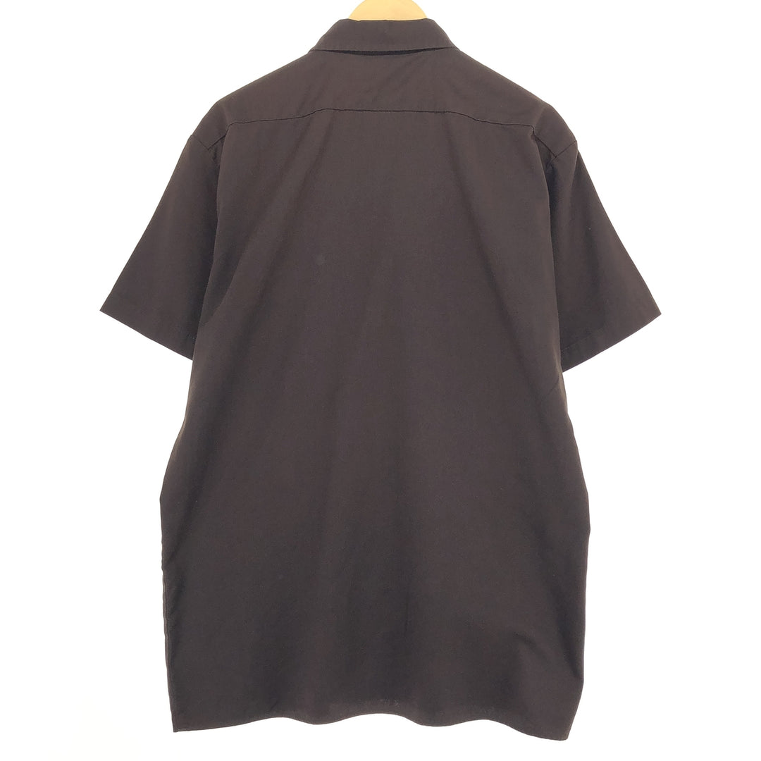 Dickies Short Sleeve Work Shirt, Men's L polyester brown type Vintage Second Hand