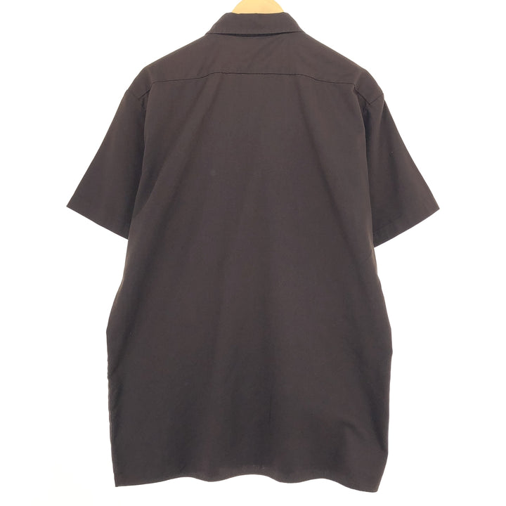Dickies Short Sleeve Work Shirt, Men's L polyester brown type Vintage Second Hand
