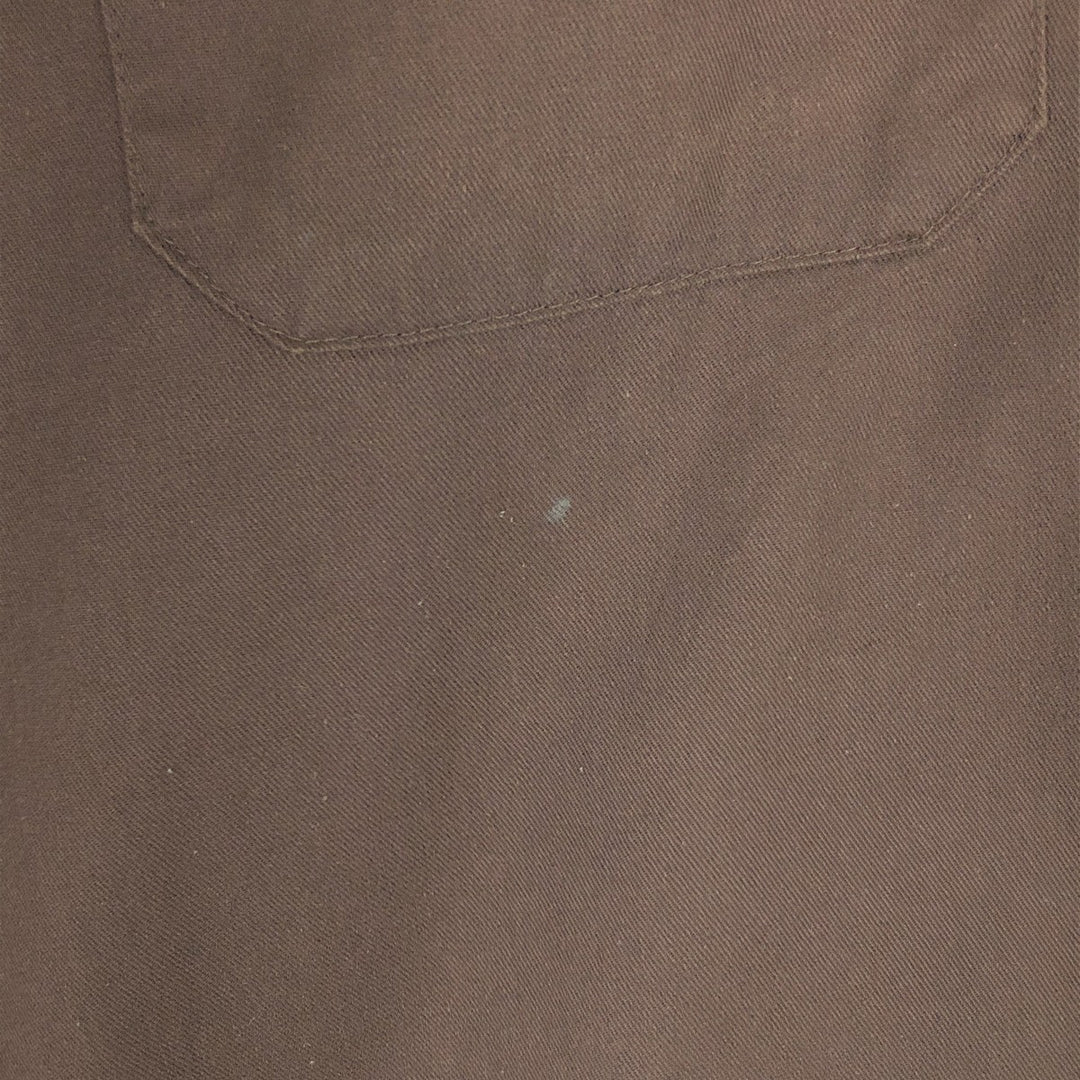 Dickies Short Sleeve Work Shirt, Men's L polyester brown type Vintage Second Hand