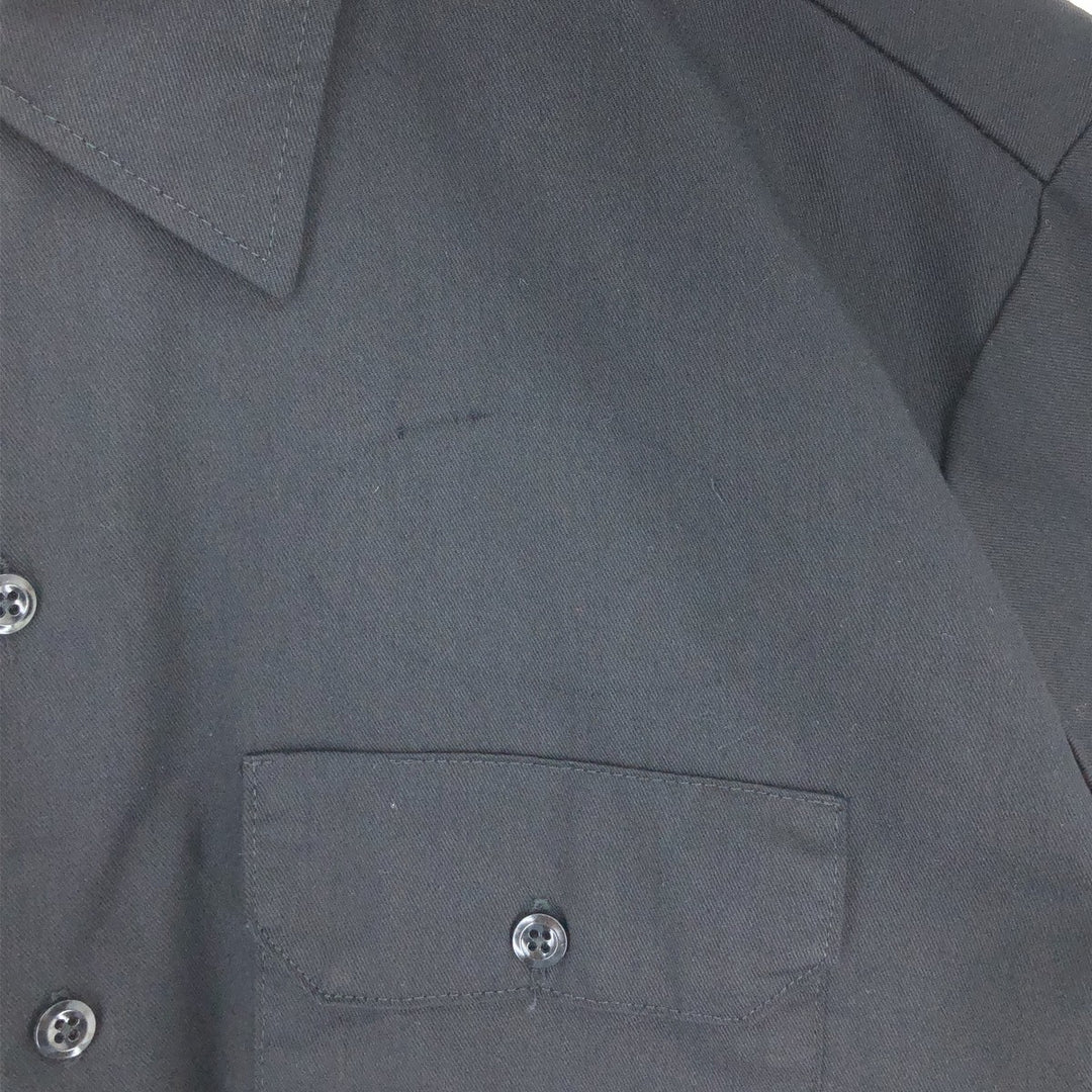 Dickies Short Sleeve Work Shirt, Men's L polyester black type Vintage Second Hand
