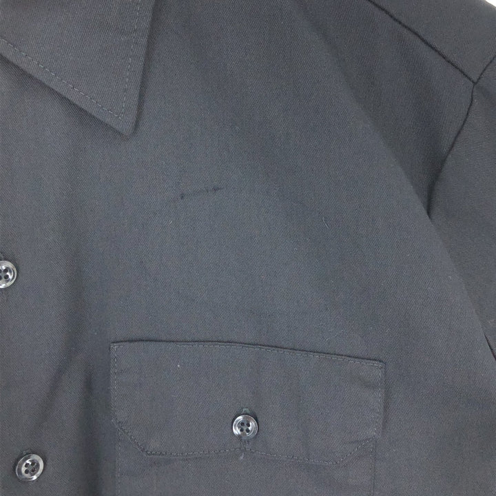 Dickies Short Sleeve Work Shirt, Men's L polyester black type Vintage Second Hand