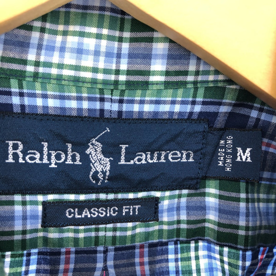 Ralph Lauren Classic Fit short sleeve button down check shirt for men, size M /eaa460126