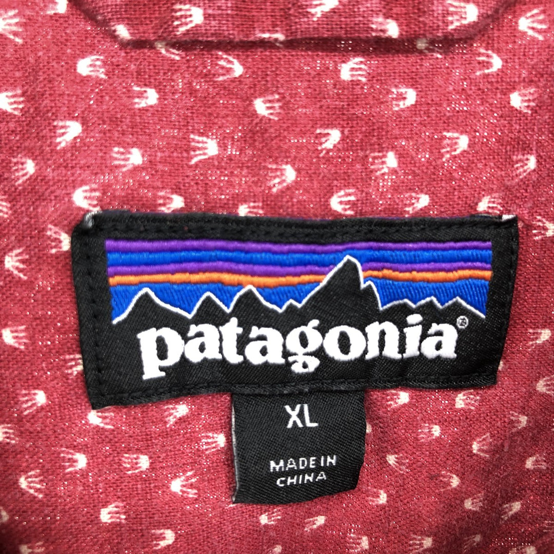 Patagonia Backstep Shirt 53139SP17 All-over Print Short Sleeve Linen Shirt Box Shirt Men's XL /eaa460148