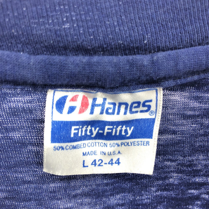 80'S Hanes Fifty-Fifty Blue Tag Printed T-Shirt Made in USA Men's L Vintage /eaa460171