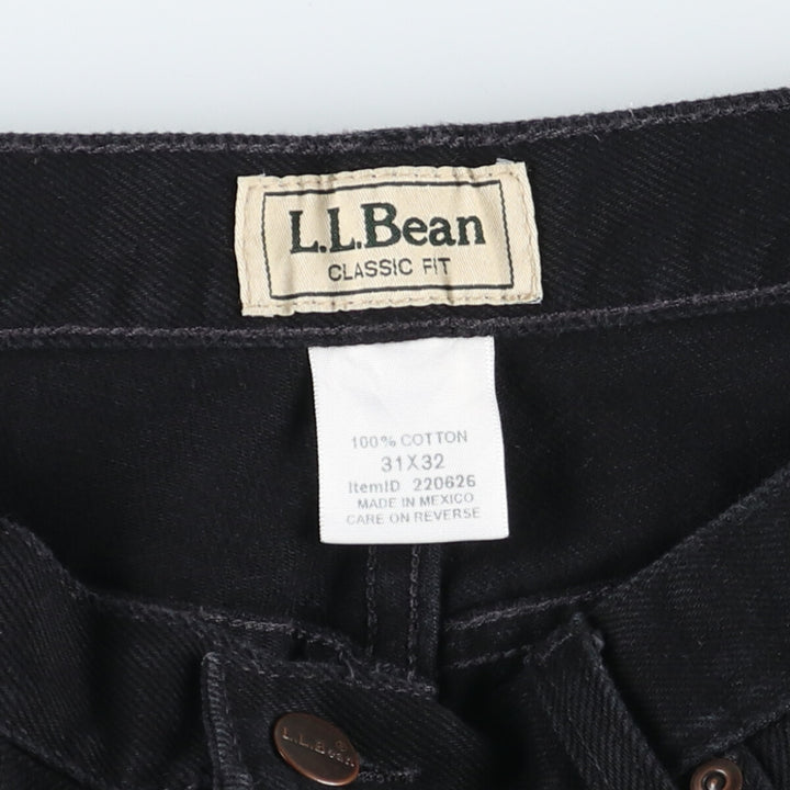 00'S LLBean CLASSIC FIT Black Denim Tapered Denim Pants Men's W31 Vintage /eaa460304