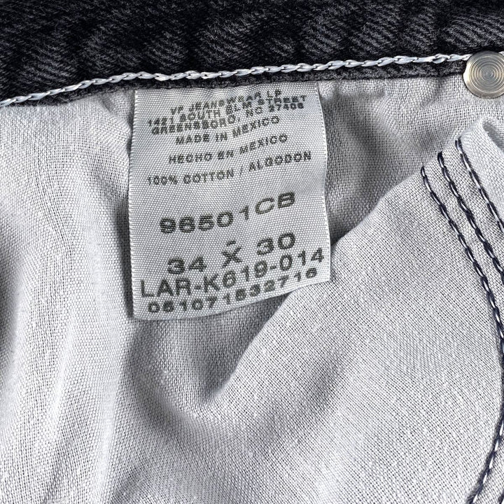 Wrangler Black Denim Tapered Denim Pants Men's W34 cotton black type Vintage Second Hand