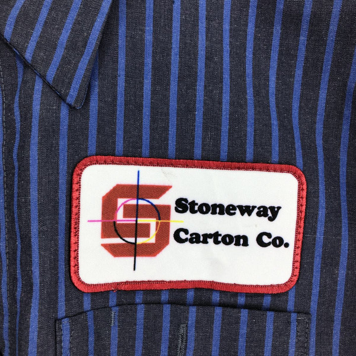 BAUMAN CARTER PATTERSON Short Sleeve Work Shirt Made in USA Men's L /eaa460415