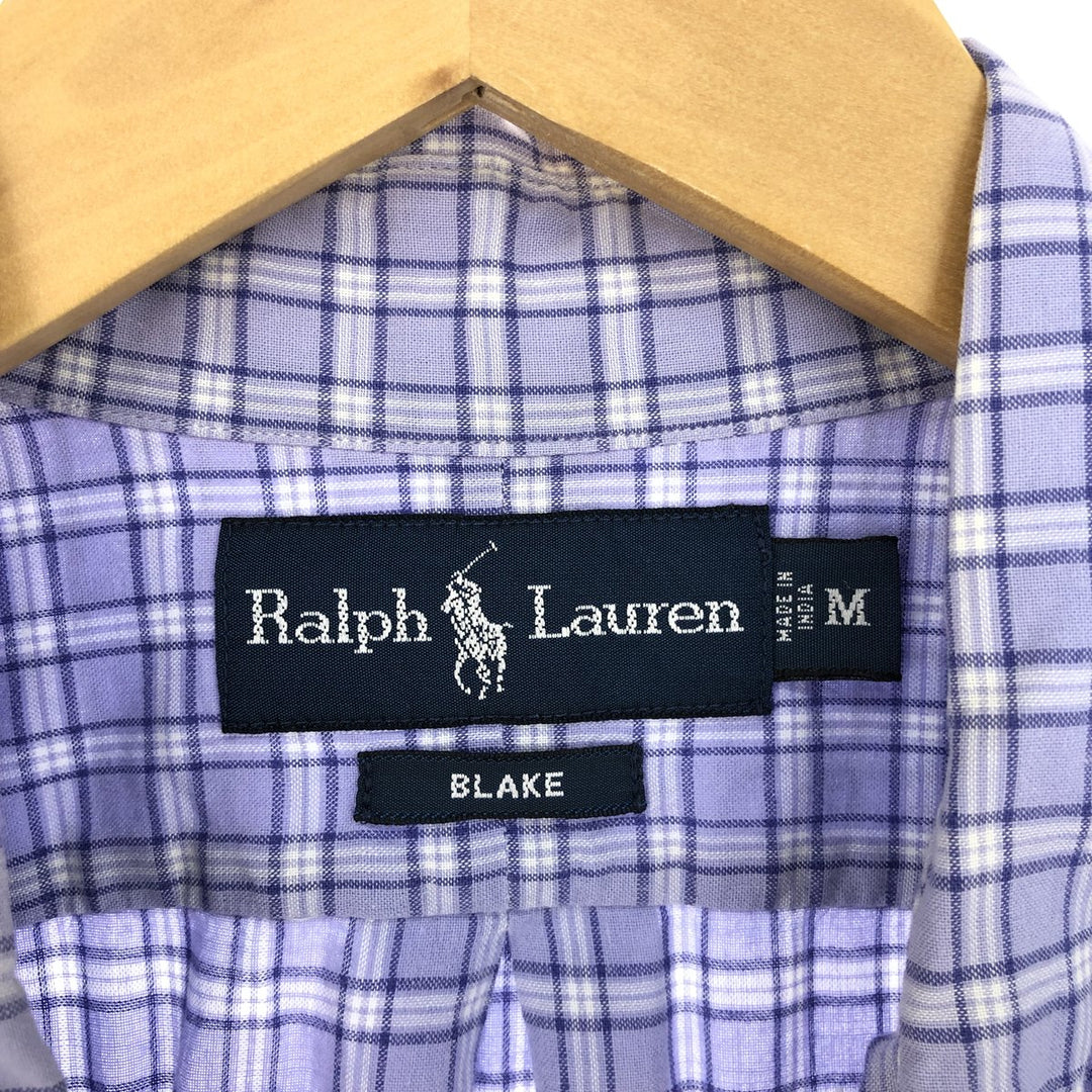 Ralph Lauren BLAKE short sleeve button down check shirt men's M /eaa460429