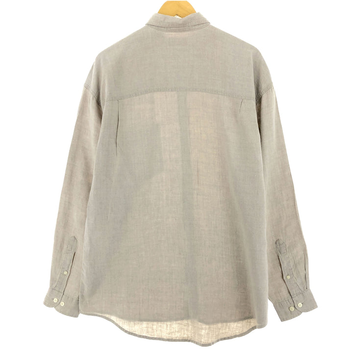 STRUCTURE Long Sleeve Linen Shirt Men's M /eaa460445