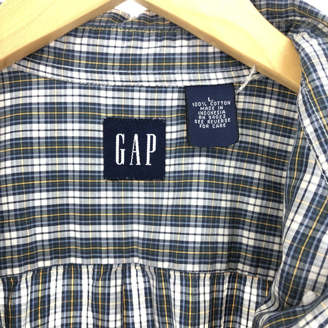 90'S GAP Old Gap Long Sleeve Button Down Check Shirt Men's L Vintage /eaa460453