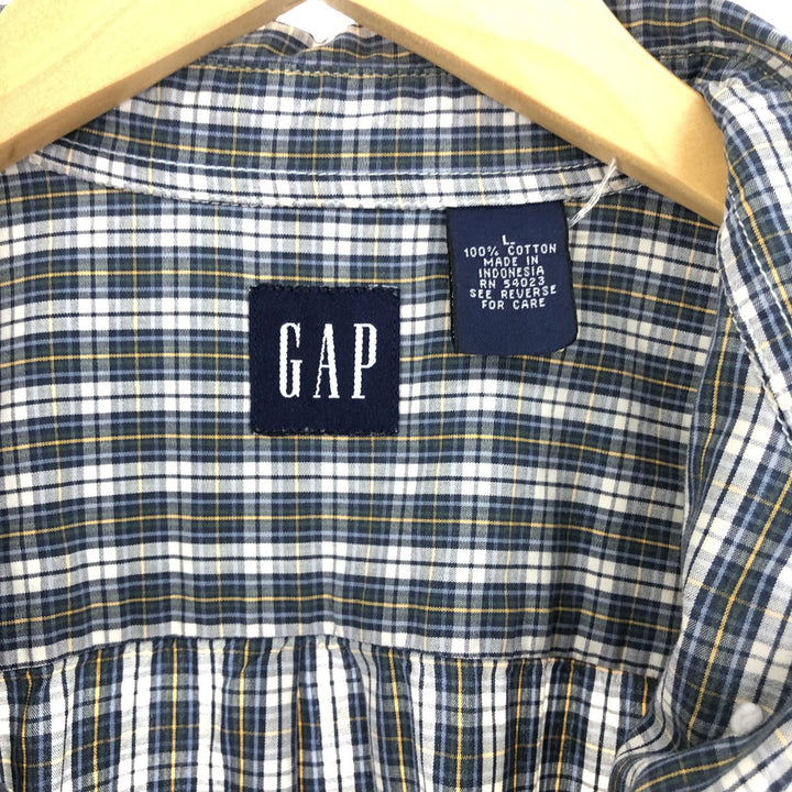 90'S GAP Old Gap Long Sleeve Button Down Check Shirt Men's L Vintage /eaa460453