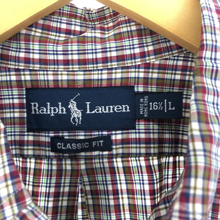 Ralph Lauren Classic Fit Long Sleeve Button Down Check Shirt Men's L /eaa460466
