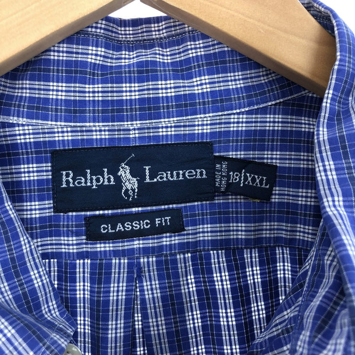 Ralph Lauren Classic Fit Long Sleeve Button Down Check Shirt Men's XXL /eaa460469