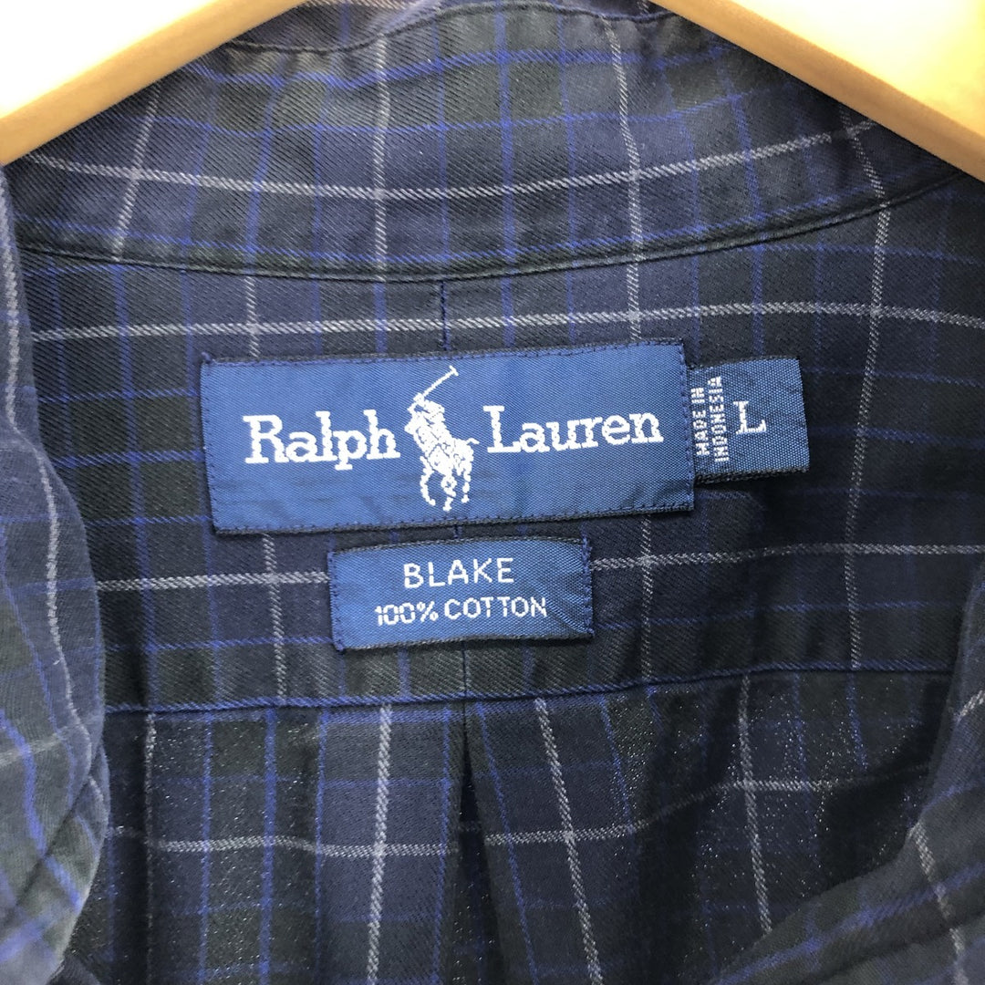 Ralph Lauren BLAKE long sleeve button down check shirt men's L /eaa460470