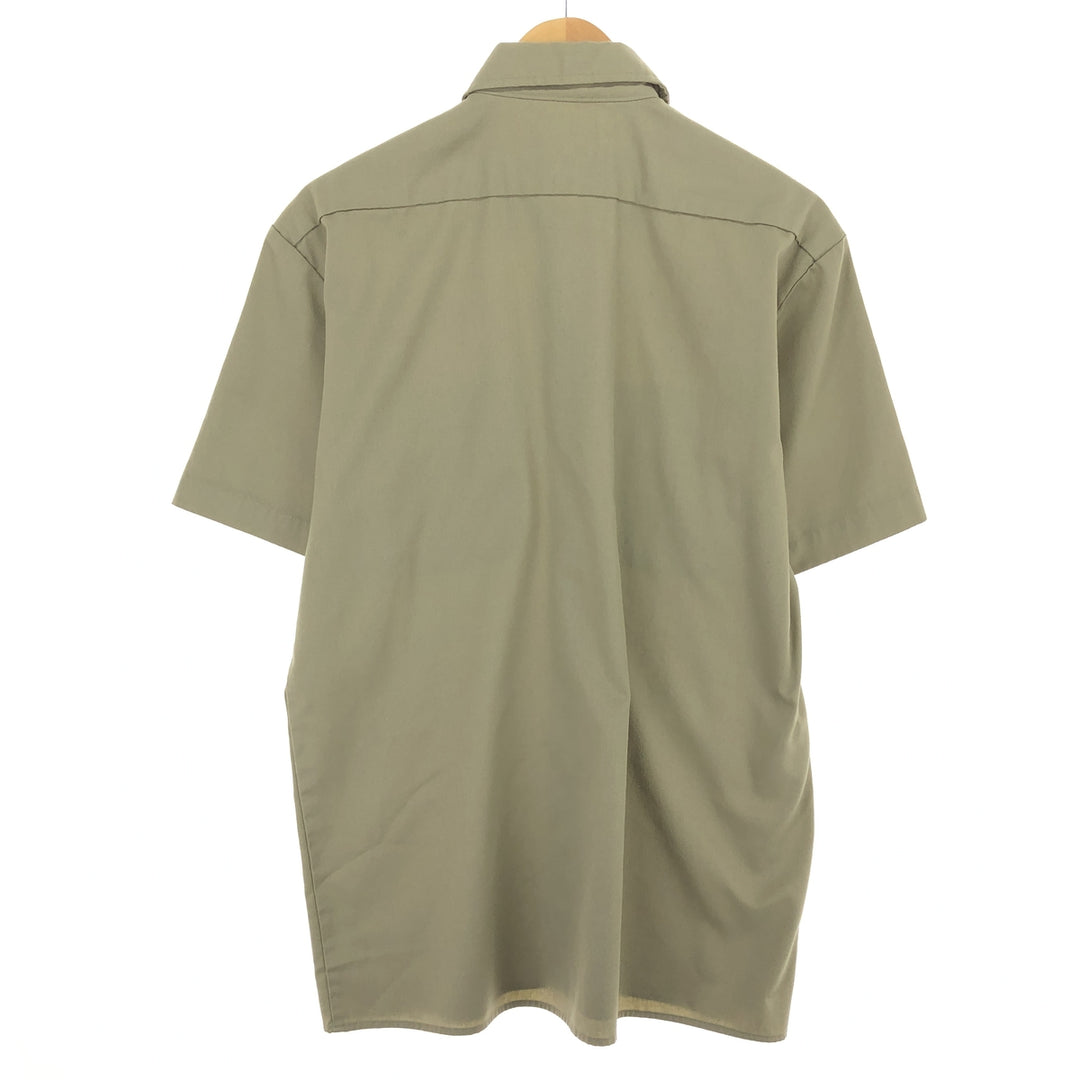 Dickies Short Sleeve Work Shirt, Men's M polyester Beige type Vintage Second Hand
