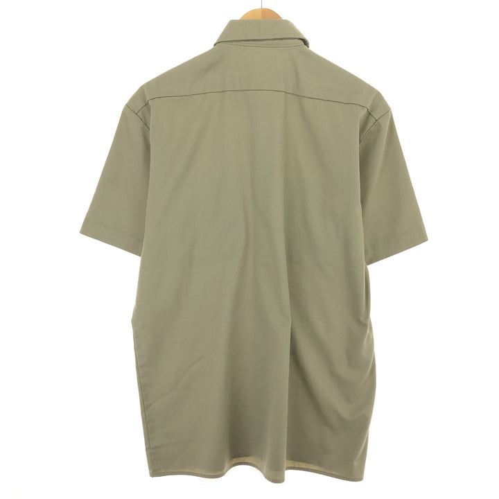 Dickies Short Sleeve Work Shirt, Men's M polyester Beige type Vintage Second Hand