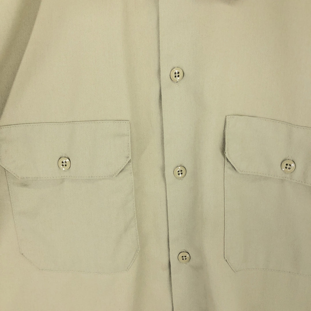 Dickies Short Sleeve Work Shirt, Men's M polyester Beige type Vintage Second Hand