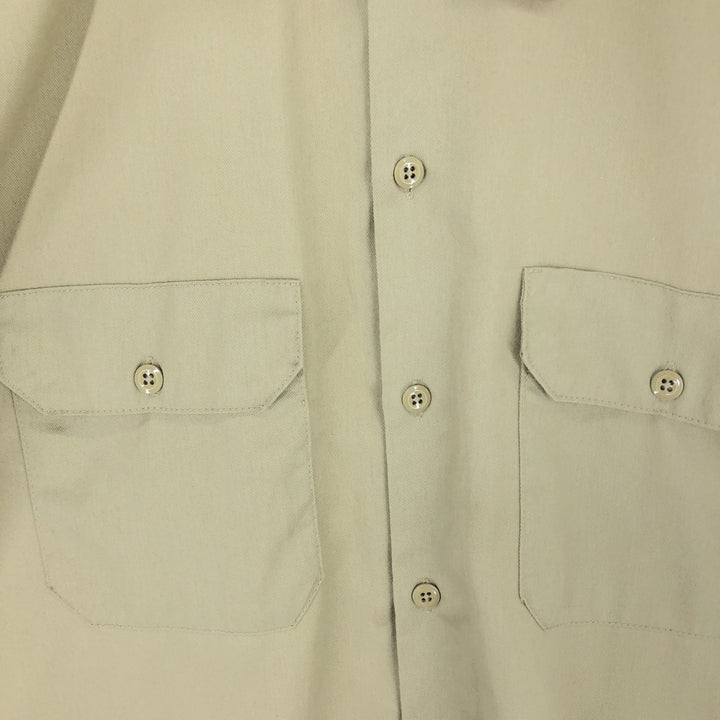 Dickies Short Sleeve Work Shirt, Men's M polyester Beige type Vintage Second Hand