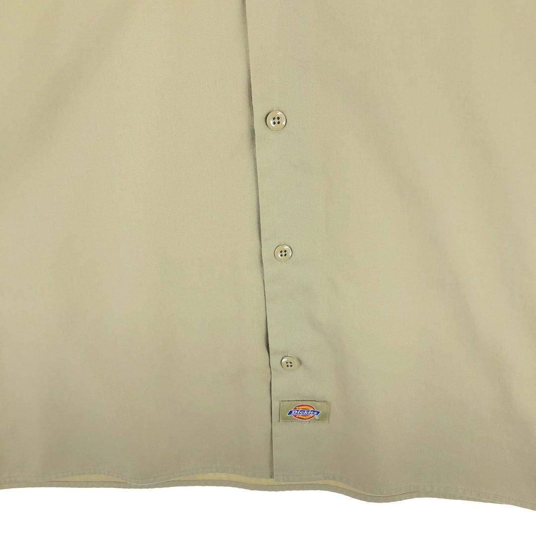 Dickies Short Sleeve Work Shirt, Men's M polyester Beige type Vintage Second Hand