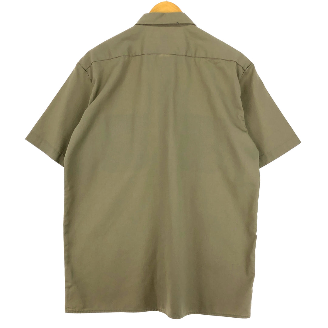 Dickies Short Sleeve Work Shirt, Men's M polyester Khaki type beige Vintage Second Hand