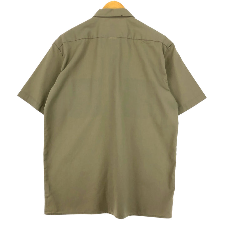 Dickies Short Sleeve Work Shirt, Men's M polyester Khaki type beige Vintage Second Hand