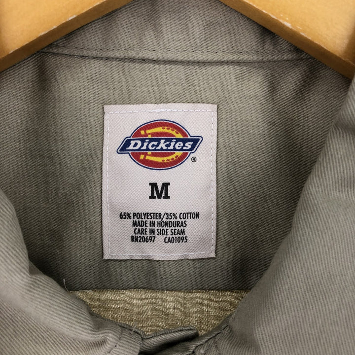 Dickies Short Sleeve Work Shirt, Men's M polyester Khaki type beige Vintage Second Hand