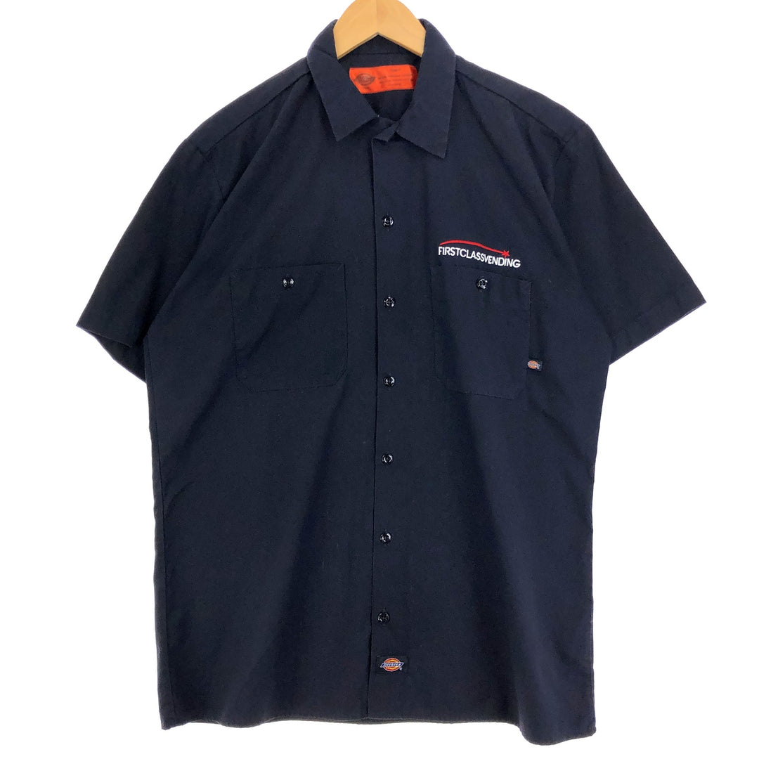 Dickies Short Sleeve Work Shirt Men's Medium Vintage polyester black type Vintage Second Hand