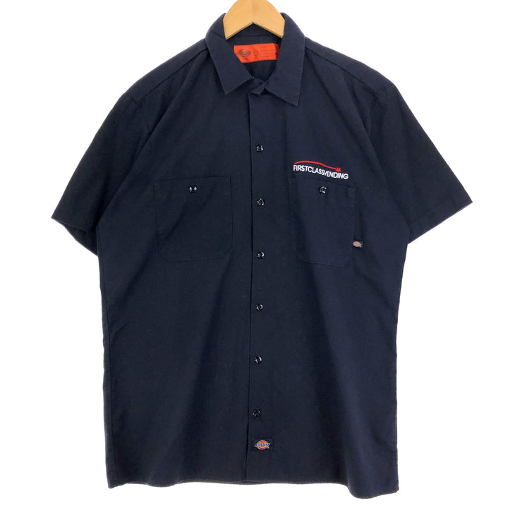 Dickies Short Sleeve Work Shirt Men's Medium Vintage polyester black type Vintage Second Hand