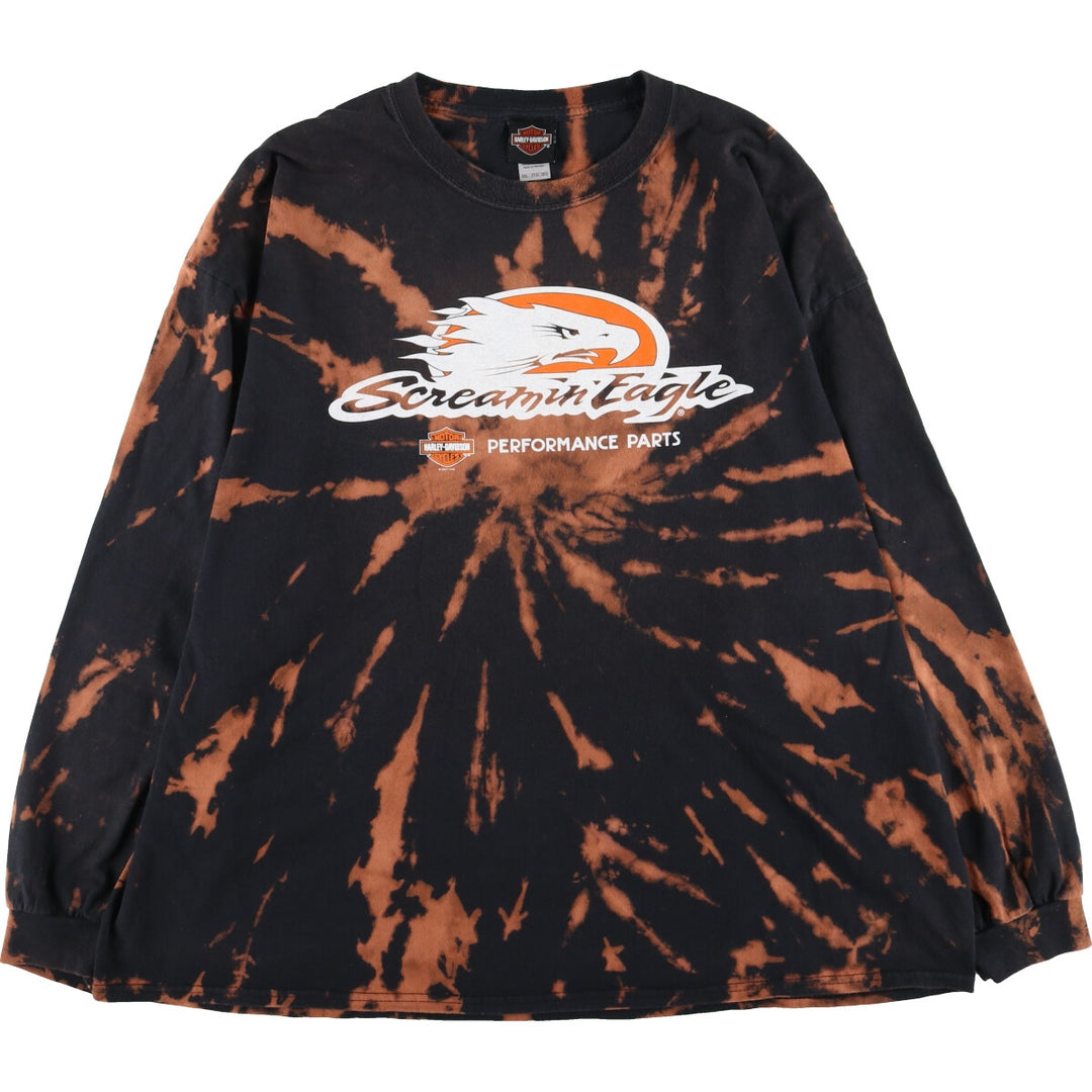 Big Size Harley-Davidson Tie-dye Pattern Eagle Pattern Long T-shirt Men's XXXL /eaa460504