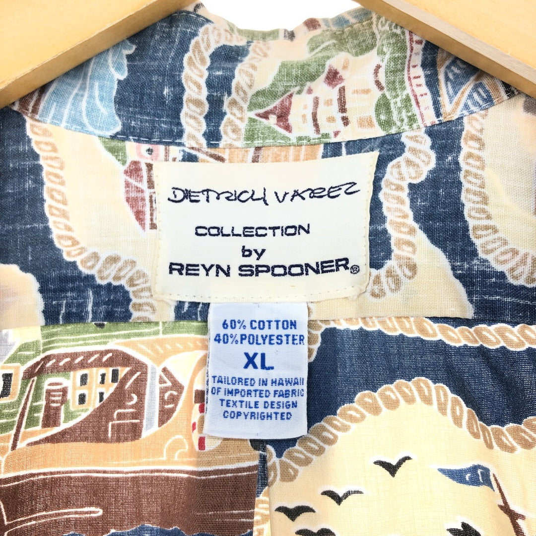 Reyn Spooner DIETRICH VAREZ COLLECTION All-over print pullover button-down Hawaiian aloha shirt Made in Hawaii Men's XL /eaa460618