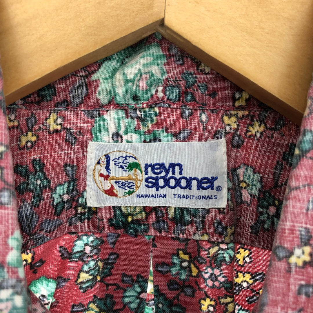 90'S Reyn Spooner Swimwear Tag Floral Print Pullover Button-Down Hawaiian Aloha Shirt Men's L Vintage /eaa460619