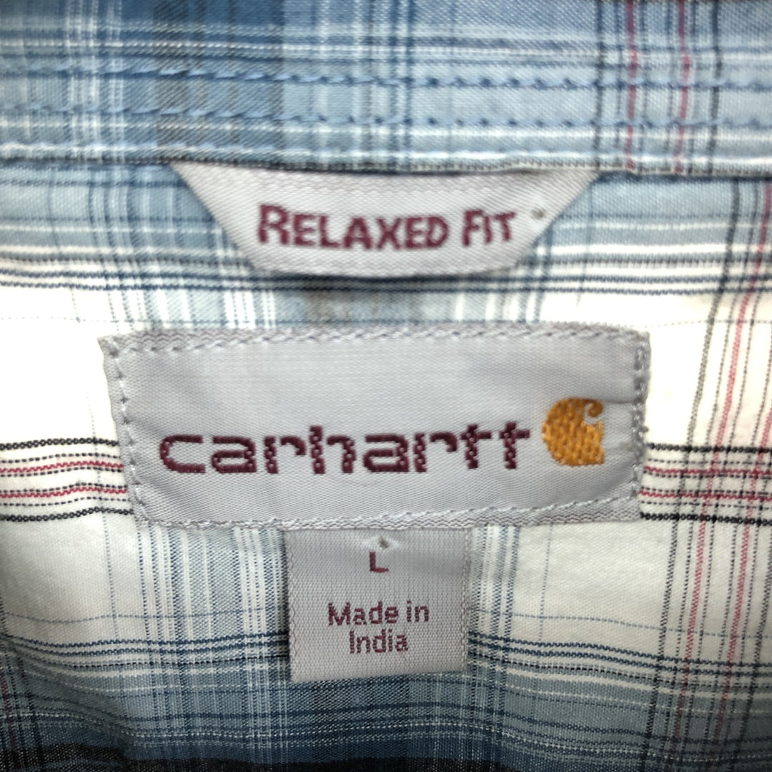 Carhartt RELAXED FIT Long Sleeve Button Down Check Shirt Men's L /eaa460681