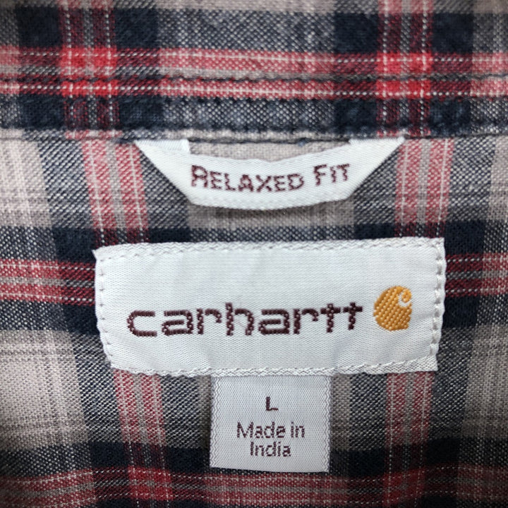 Carhartt RELAXED FIT Long Sleeve Button Down Check Shirt Men's L /eaa460682