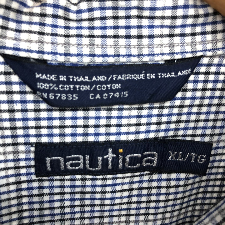 90'S NAUTICA Long Sleeve Button Down Check Shirt Men's XL Vintage /eaa460685