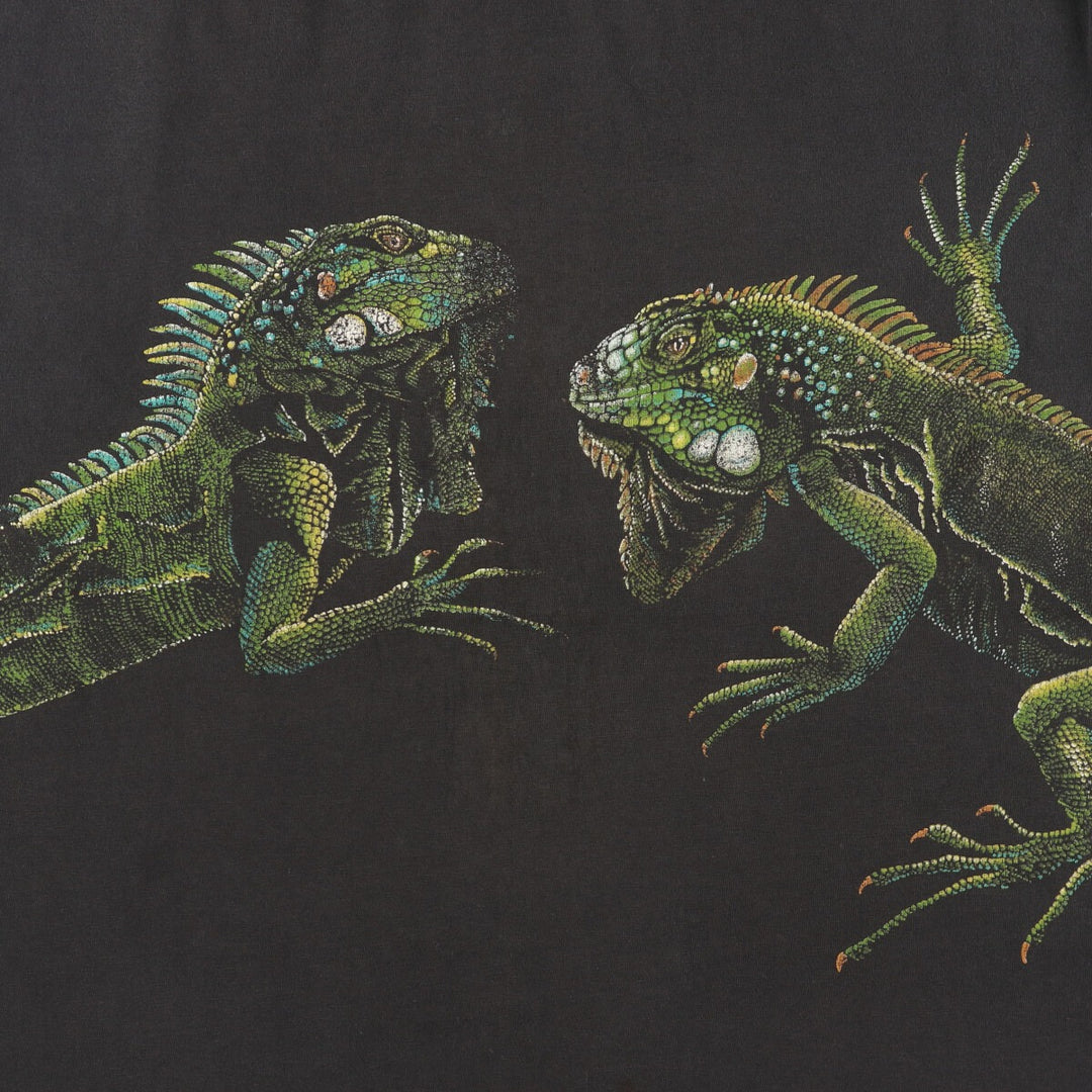 Iguana Pattern Animal T-shirt Men's L Vintage / eaa460696